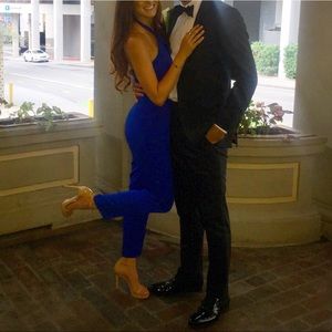Elegant deep blue jumpsuit